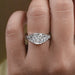 Cushion Cut Lab Diamond Three Stone Engagement Ring