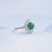 Green Cushion And Lab Diamond Halo Ring