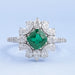 Gemstone Cushion Shape Halo Diamond Ring