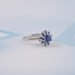 Cushion Sapphire Double Halo Engagement Ring