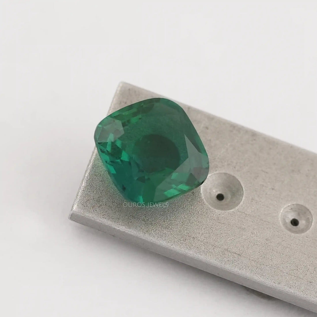 Dark Green Zambian Cushion Cut Gemstone Loose