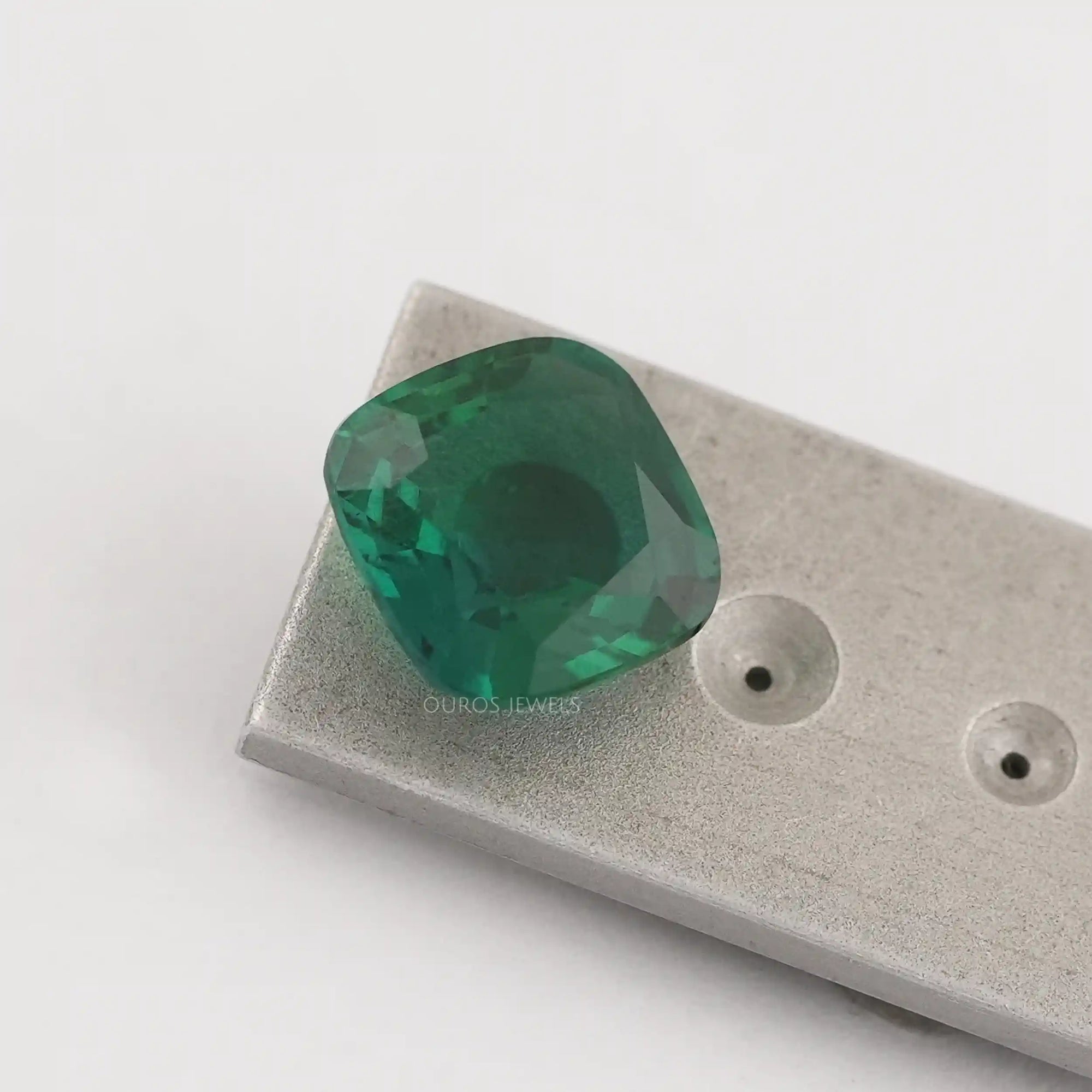 Dark Green Zambian Cushion Cut Gemstone Loose