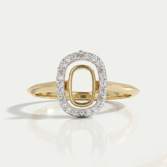 Semi Mount Cushion Cut Engagement Ring Ring