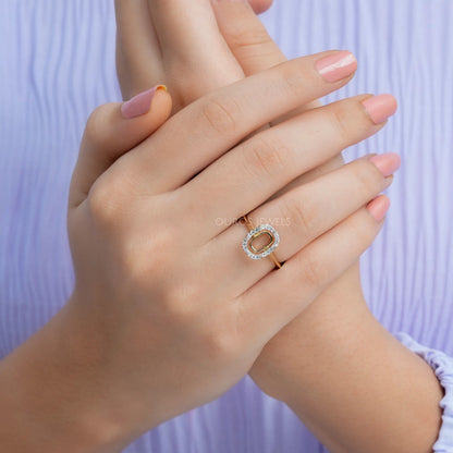 Semi Mount Cushion Cut Engagement Ring Ring