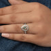 Fancy Vivid Green Pear Cut Lab Diamond Halo Ring Ring