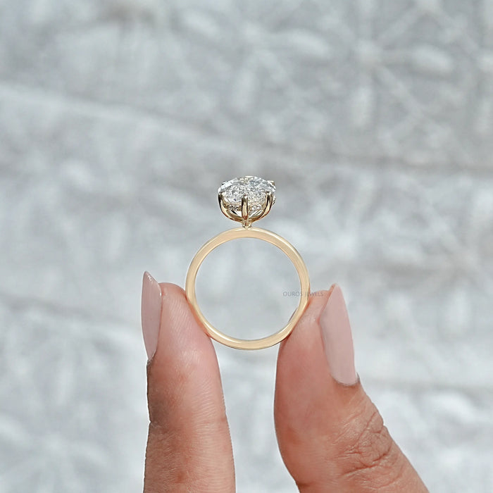 Portuguese Oval Cut Lab Grown Engagement Ring Ring