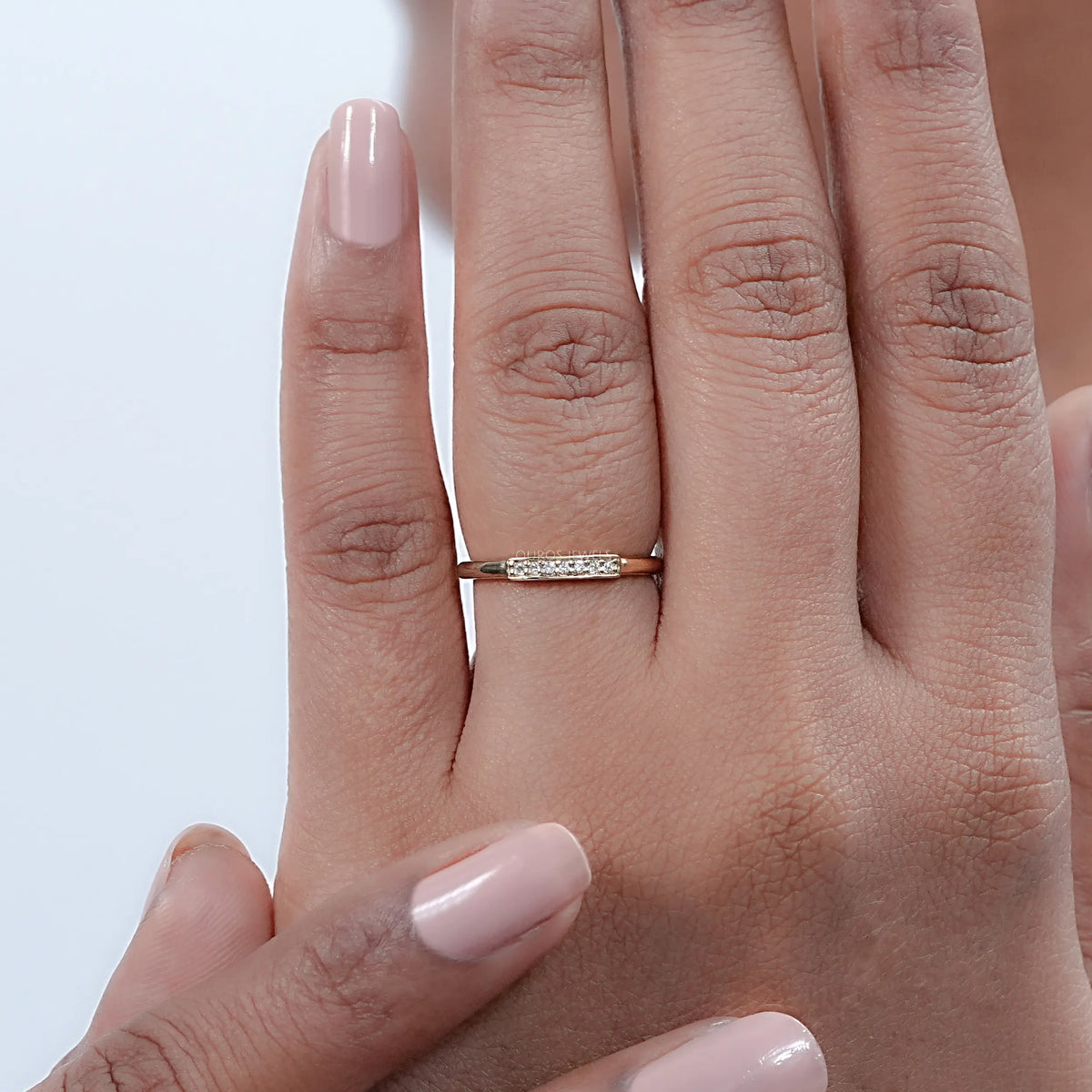Round Lab Diamond Dainty Wedding Ring Rings