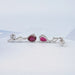 Ruby Pear Gemstone And Kite Cut Drop Earrings