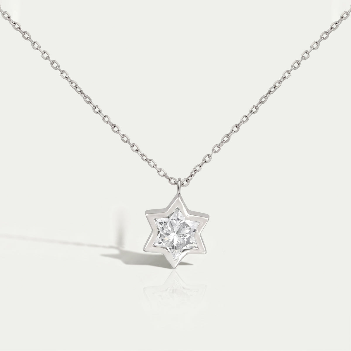 David Star Lab Diamond Bezel Set Solitaire Pendant