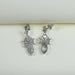 Step Cut Oval Diamond Cluster Dangle Drop Earrings