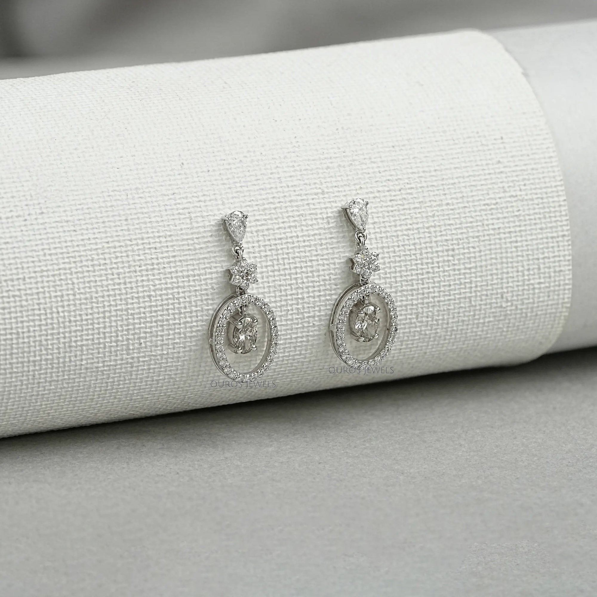 Oval Cut Lab Diamond Drop Earrings Earrings