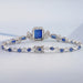 Sapphire Emerald Cut Halo Diamond Bracelet