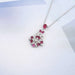 Cluster Diamond And Ruby Pendant Necklaces
