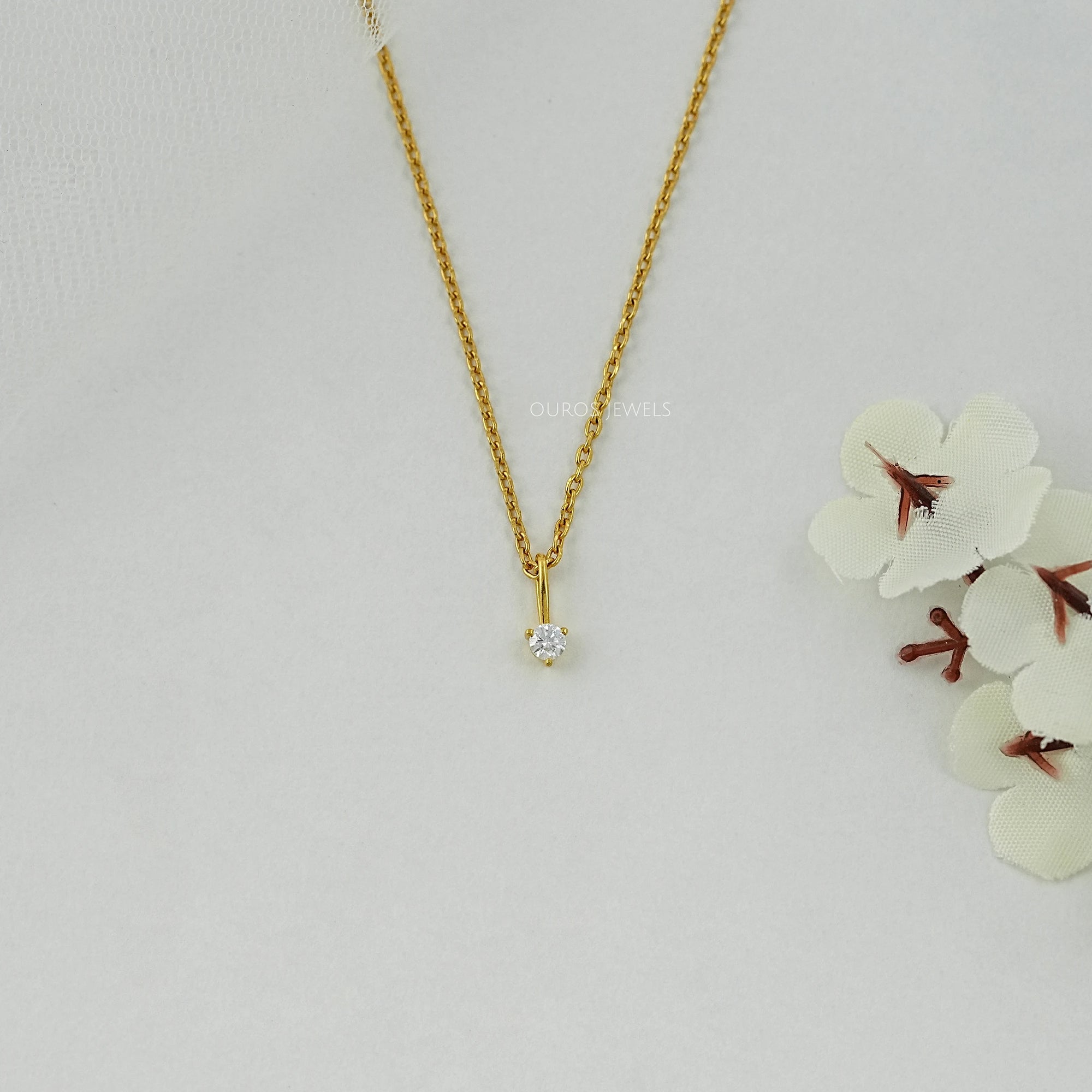 Lab Grown Round Diamond Solitaire Pendant