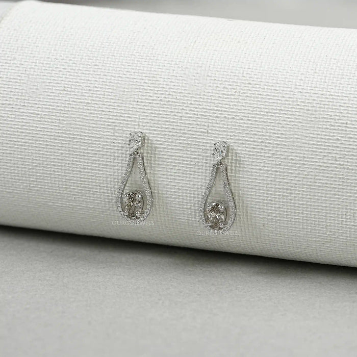 Diamond Layered Teardrop Dangle Earrings Earrings