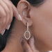Double Link Open Circle Round Diamond Hoop Earring Earring