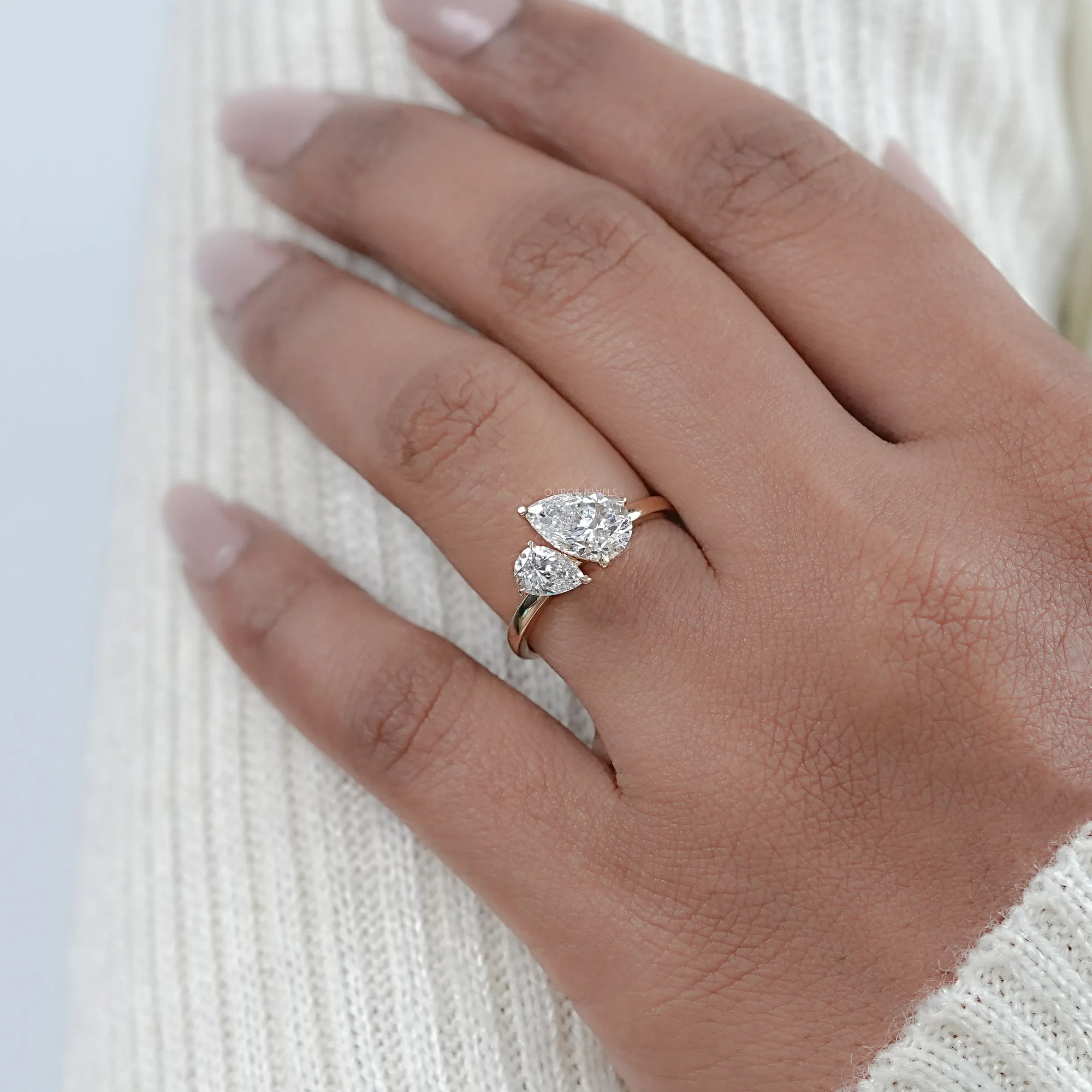 Two Pear Diamond Toi Et Moi Ring Ring