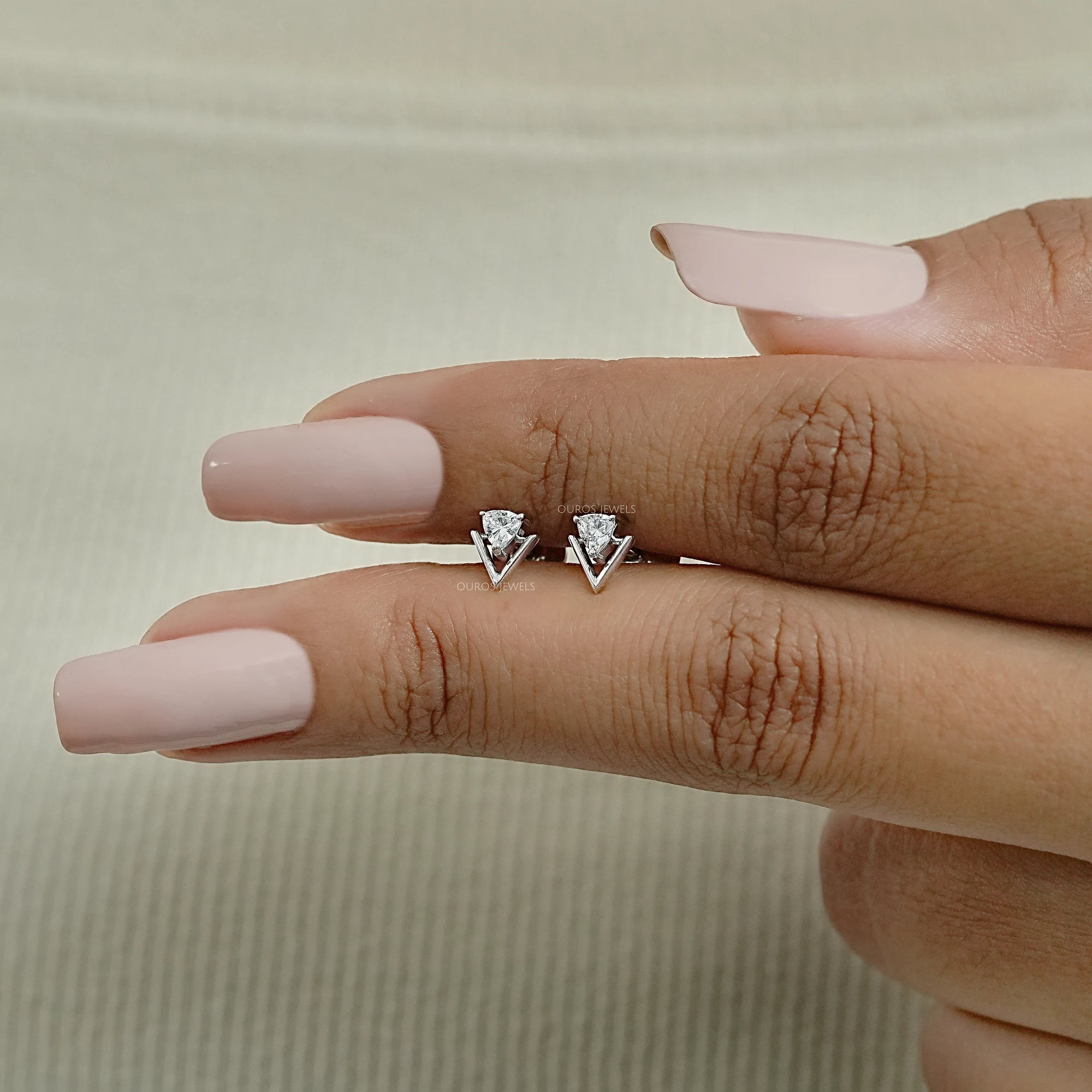 Double Triangle Lab Diamond Stud Earrings