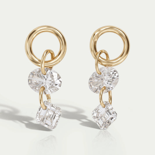 Lab Grown Diamond Drill Charm Earring