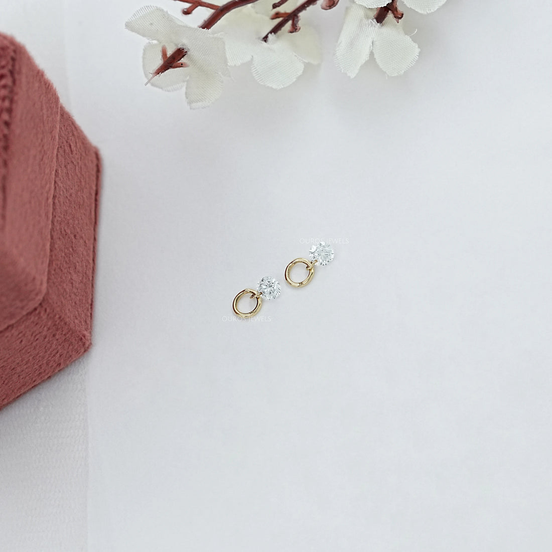 Pear Lab Diamond Drill Charm Earring