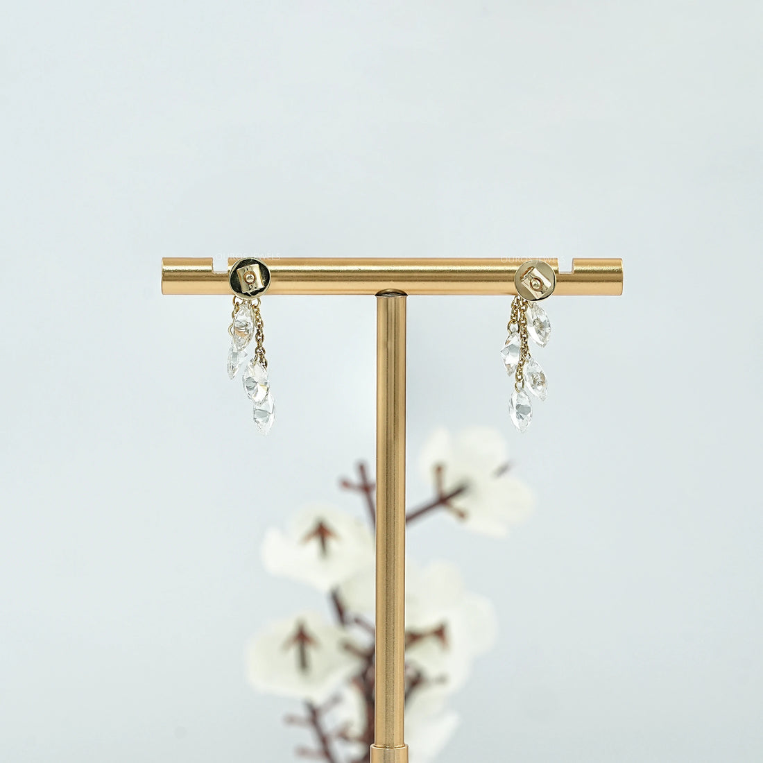 Marquise Drill Lab Diamond Dangle Leaf Earrings Earring
