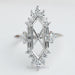 Dutch Marquise Cut Lab Semi Mount Cluster Halo Diamond Ring