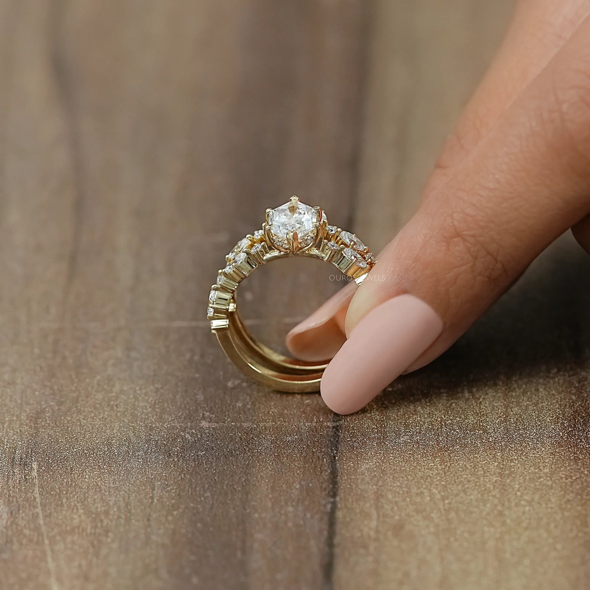 Dutch Marquise Lab Diamond Bridal Ring Set