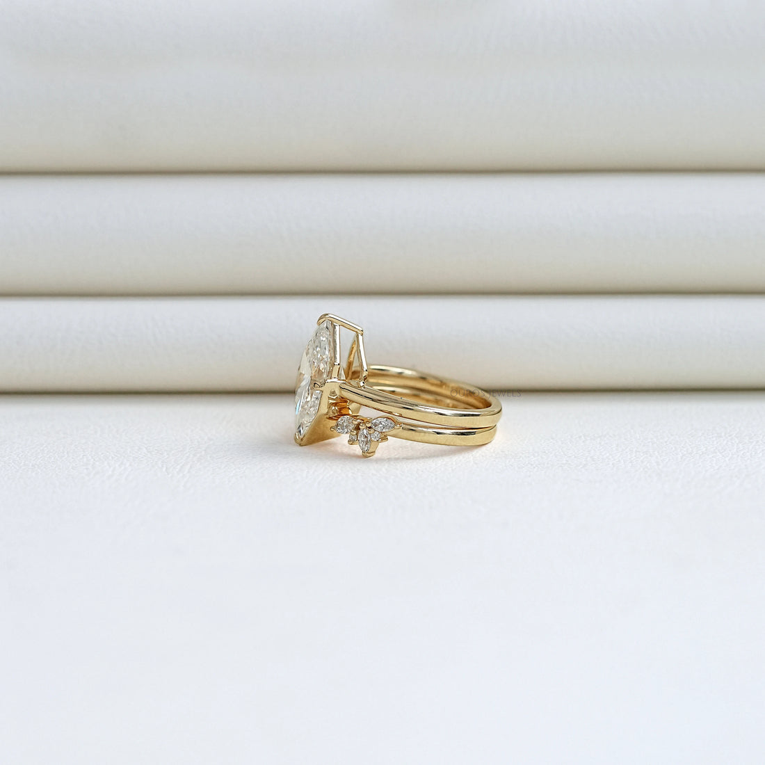 Dutch Marquise Shape Lab Diamond Ring Set Rings