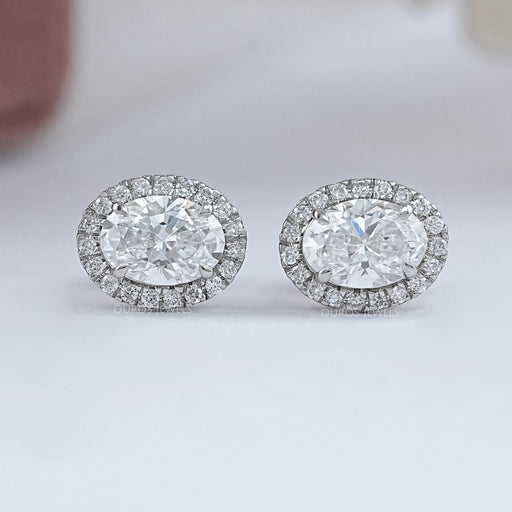 Oval Lab Diamond Halo Stud Earrings Earring