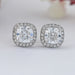 Square Old Mine Cushion Diamond Halo Stud Earrings Earring
