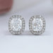 Old Mine Cushion Cut Halo Stud Earrings Earrings