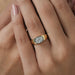East West Step Cut Cushion Lab Diamond Solitaire Ring Ring