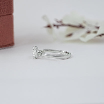 East West Cushion Diamond Solitaire Engagement Ring Rings