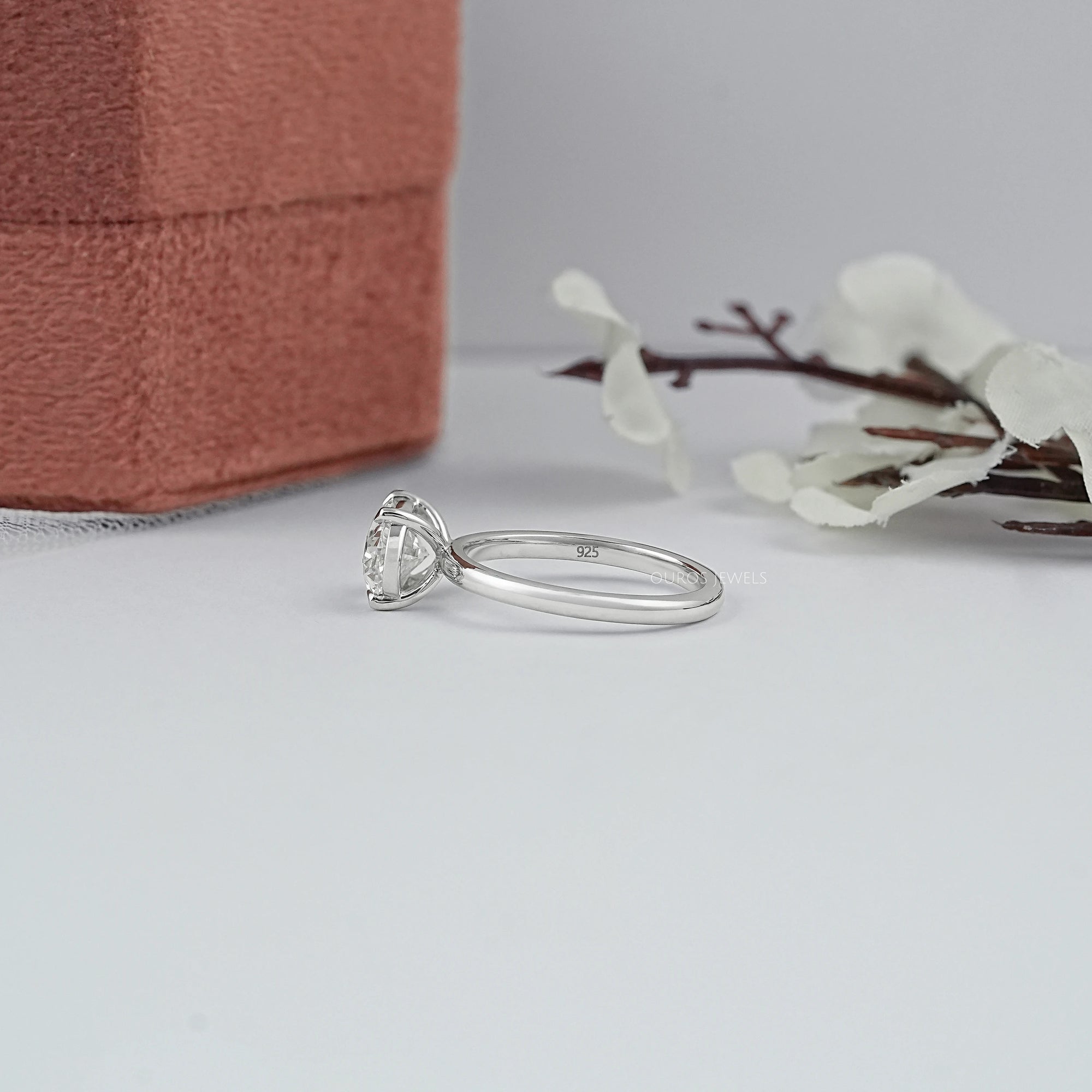 East West Oval Diamond Solitaire Engagement Ring