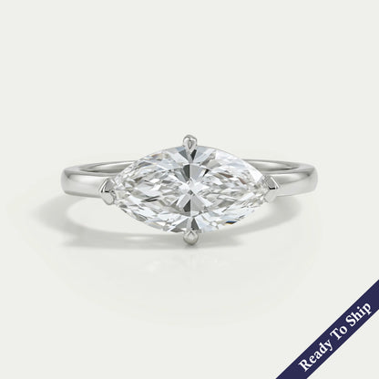East West Marquise Diamond Solitaire Ring Ring