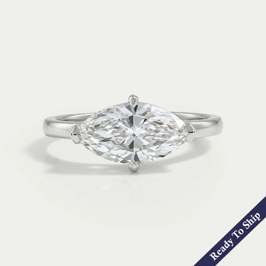 East West Marquise Diamond Solitaire Ring Ring