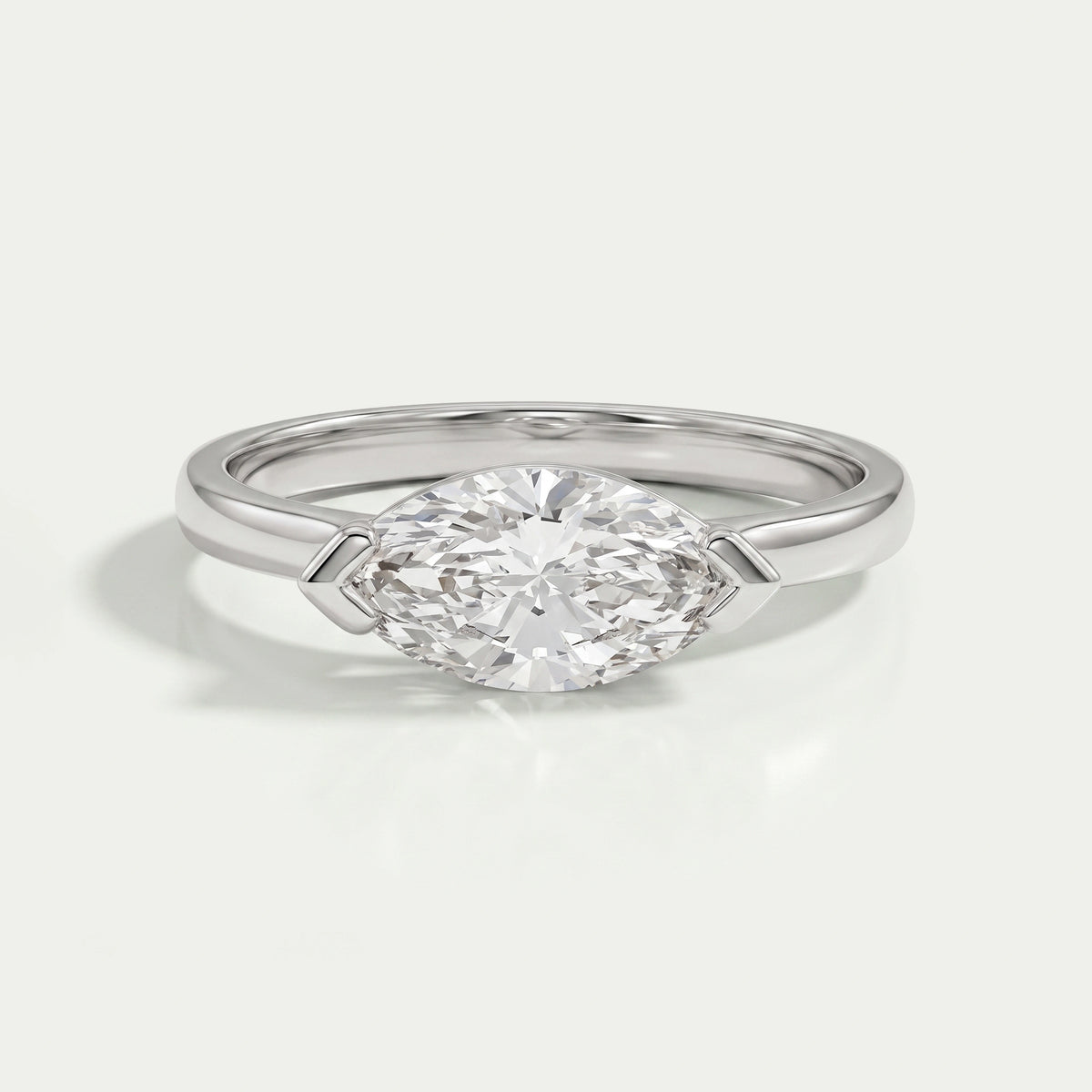 East-West Set Marquise Diamond Ring Ring
