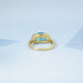 East-West Blue Oval Gemstone Solitaire Ring Rings