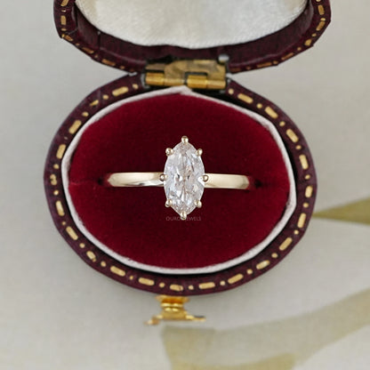 Old Mine Moval Cut Solitaire Engagement Ring Rings