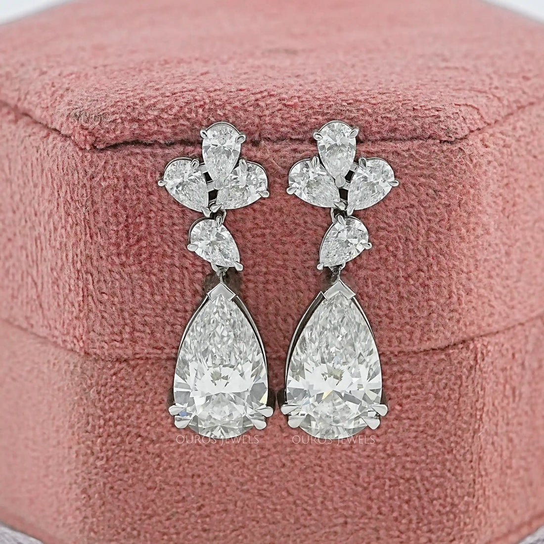 Pear Lab Diamond Drop Dangle Earrings Earrings