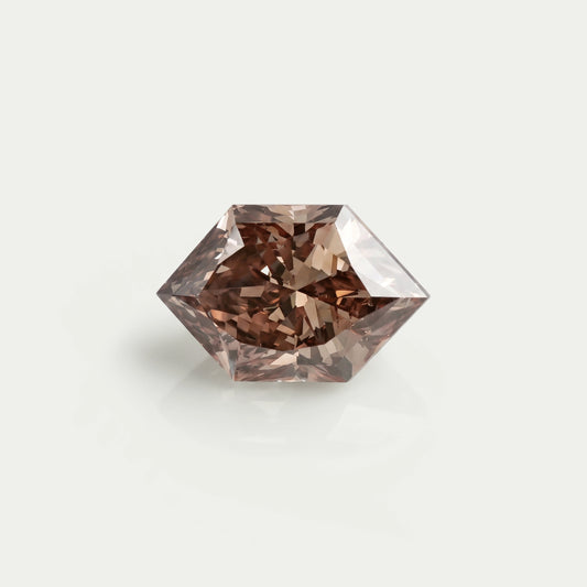 Champagne Elongated Brilliant Hexagon Lab Diamond Loose Loose