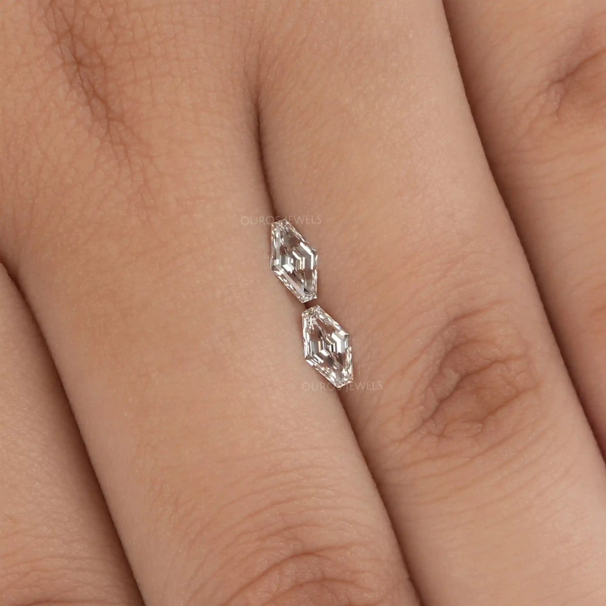Modified Lozenge Cut Lab Diamond Pair Loose
