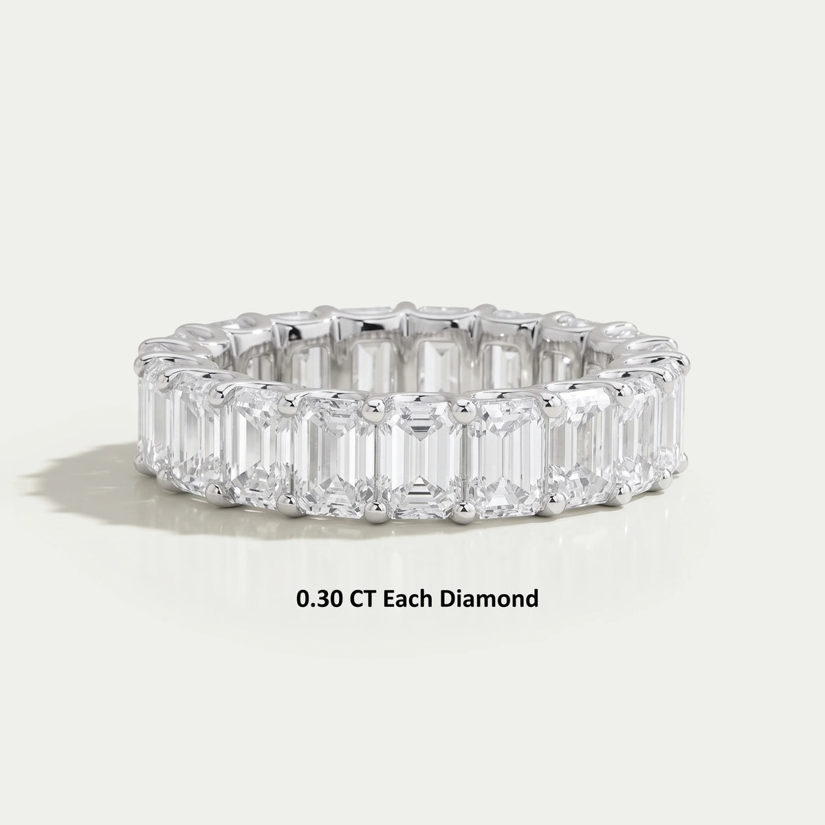 Emerald Cut Lab Diamond Full Eternity Wedding Band