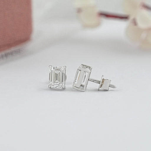 Emerald Cut Lab Grown Diamond Stud Earrings Earring