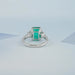 Green Emerald Cut With Trapezoid Diamond Ring Ring