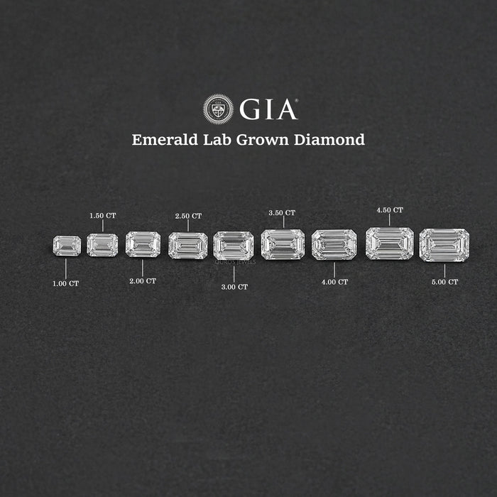 Certified Emerald Cut Lab Grown Diamond GIA Certified Diamond Loose