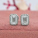 Emerald Cut Lab Diamond Milgrain Set Stud Earrings Earrings
