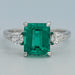 Emerald Gemstone Three Stone Ring Ring