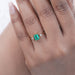 Emerald Gemstone And Kite Cut Three Stone Engagement Ring Rings