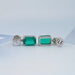 Two Stone Green Emerald Gemstone Drop Earrings Earrings